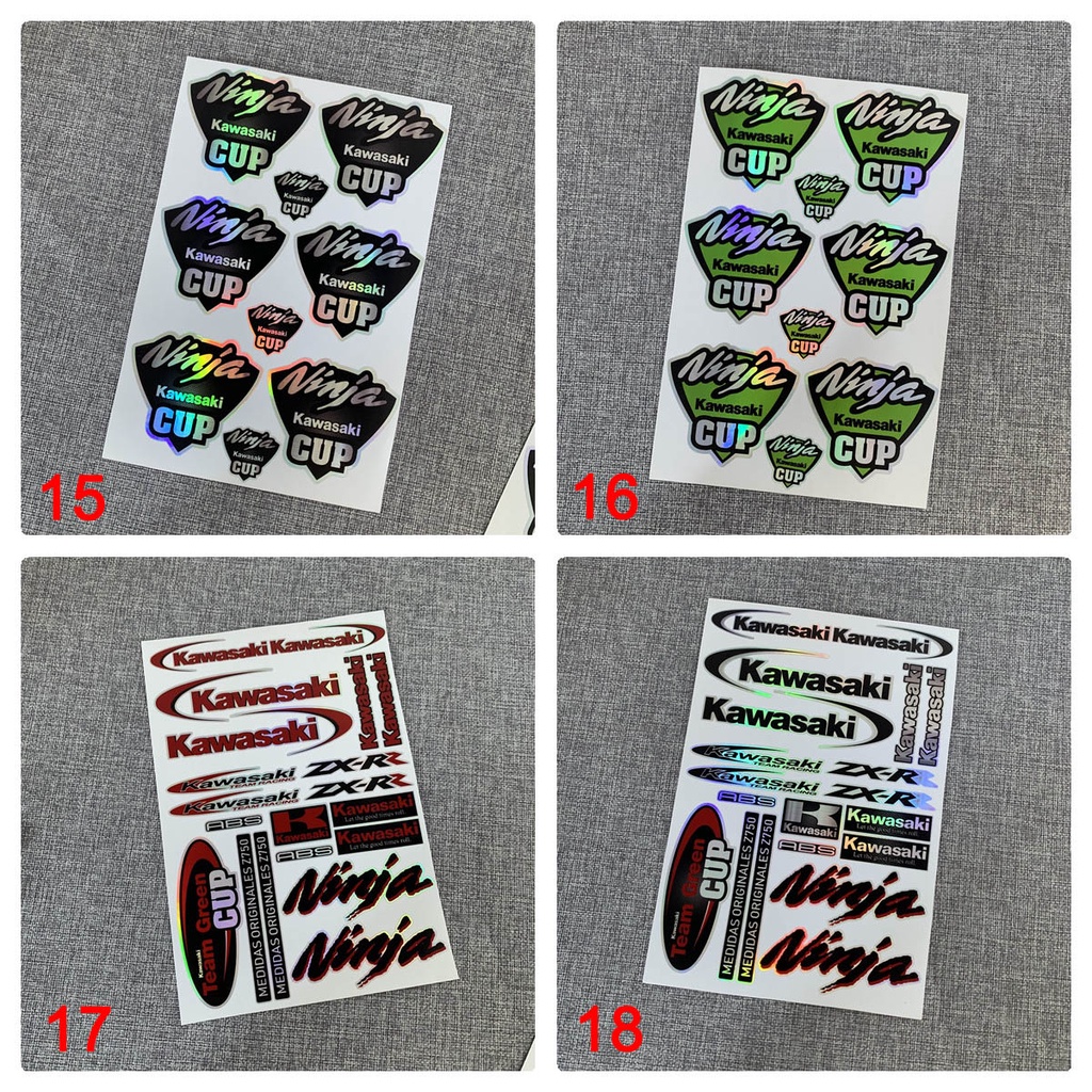 Miếng Dán Phản Quang Chống Thấm Nước Trang Trí Xe Mô Tô/Mũ Bảo Hiểm Kawasaki