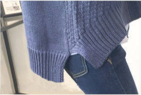 Áo gi-lê dệt kim cổ chữ V dáng rộng phong cách học sinh Hàn Quốc