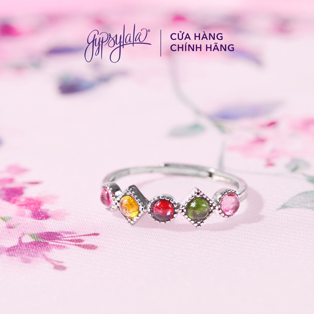 Nhẫn Bạc Joyful Đá Tourmaline Nhiều Màu SP005079 Gypsy.lala