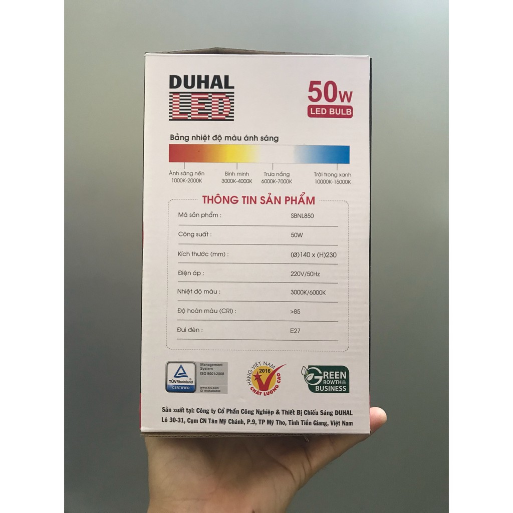 Bóng đèn LED BULB trụ 50W DUHAL SBNL850 KBNL850