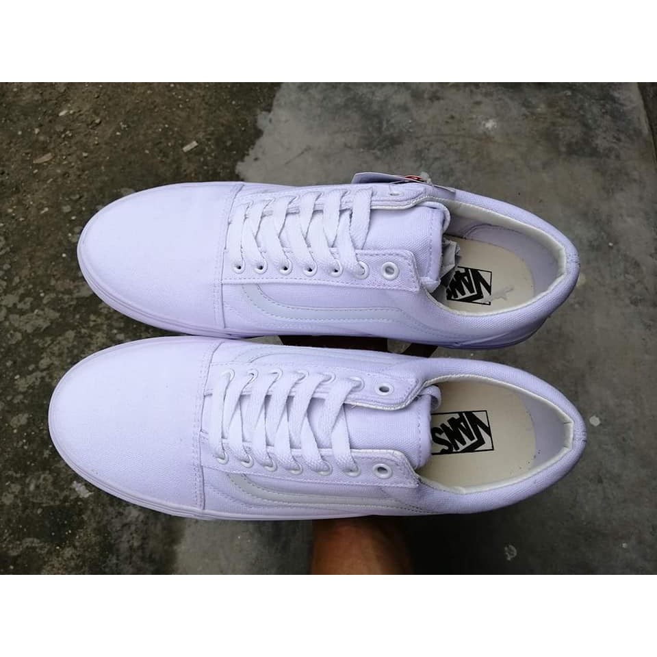 Giày thể thao trắng thấp cổ, giày buộc dây vải | BigBuy360 - bigbuy360.vn