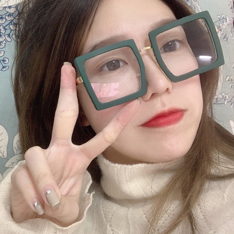Mắt Kính Gọng Vuông Bản To Chống Ánh Sáng Xanh Thời Trang Cho Nam Nữ