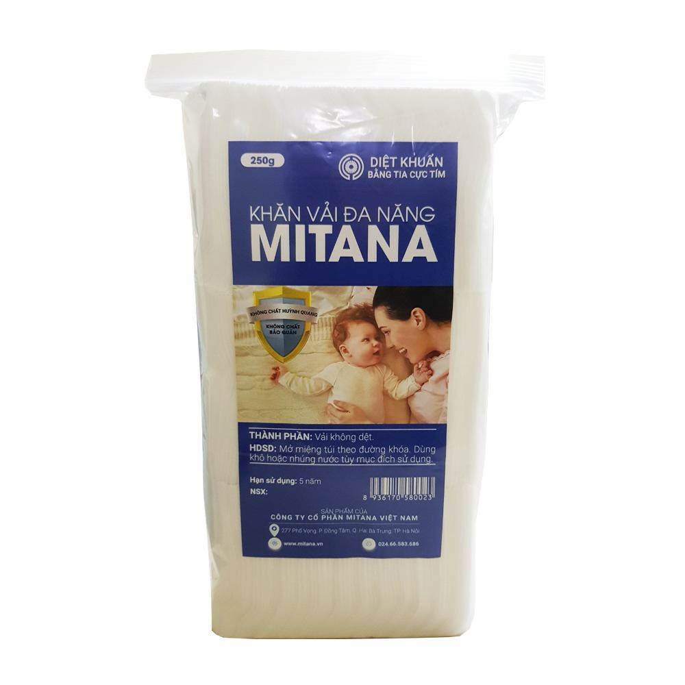 Khăn vải khô đa năng cho bé MITANA 250G (COMBO 5 GÓI)