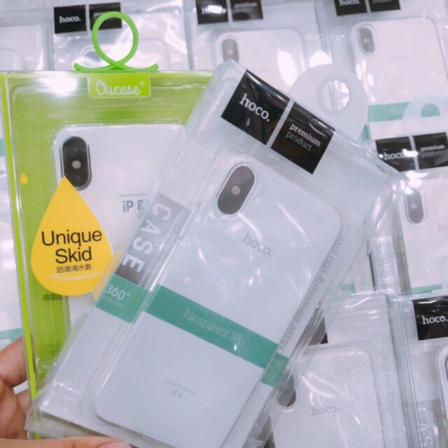 ỐP SILICON TRONG CHO IPHONE X HIỆU HOCO và OUCASE ( Vu)