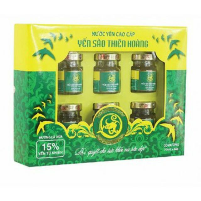 Yến sào Thiên Hoàng 15% yến tổ cao cấp (70ml x 6 lọ)