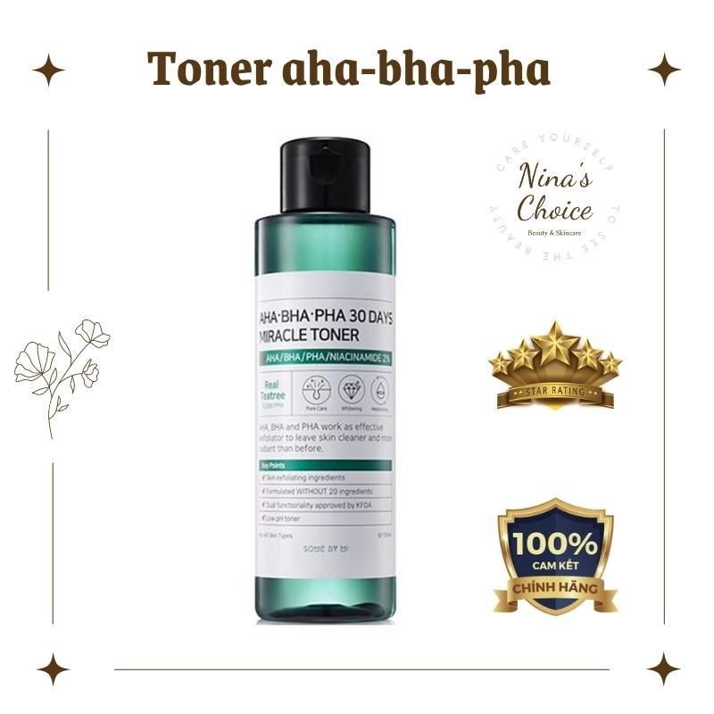 Toner ngừa Mụn, kiểm soát bã nhờn, Some By Mi AHA-BHA-PHA 30 Days Miracle Toner 150ml [Có Giao Hỏa Tốc]
