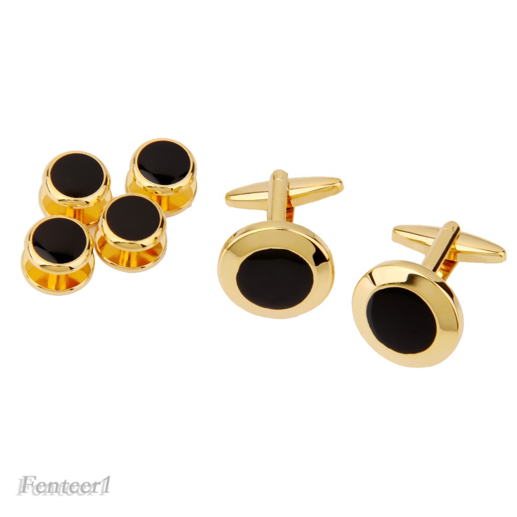 Khuy Măng Sét Tuxedo Đen Vàng Fenteer1 Cho Nam