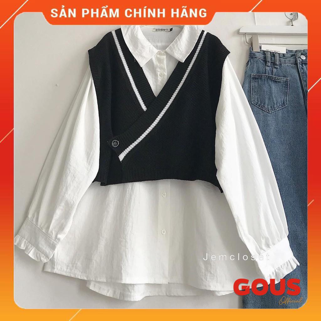 Áo Gile Nữ Dáng Ngắn Ghile Len Trơn Croptop Form Rộng Phong Cách Thời Trang Hàn Quốc Eime 3 Màu Xám Đen Trắng 1754 | BigBuy360 - bigbuy360.vn
