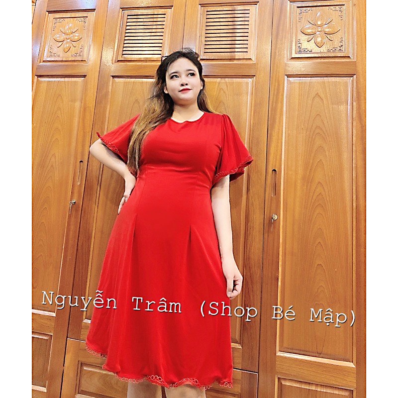 Đầm Xoè Tay Loe Viền Ren BigSize Cao Cấp 50-85Kg