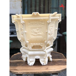 Khuôn Chậu Lục Giác 45 (sen – phúc – lộc – thọ, tết – tài – lộc, cá chép- tài lộc) Chân Đôn Kỷ