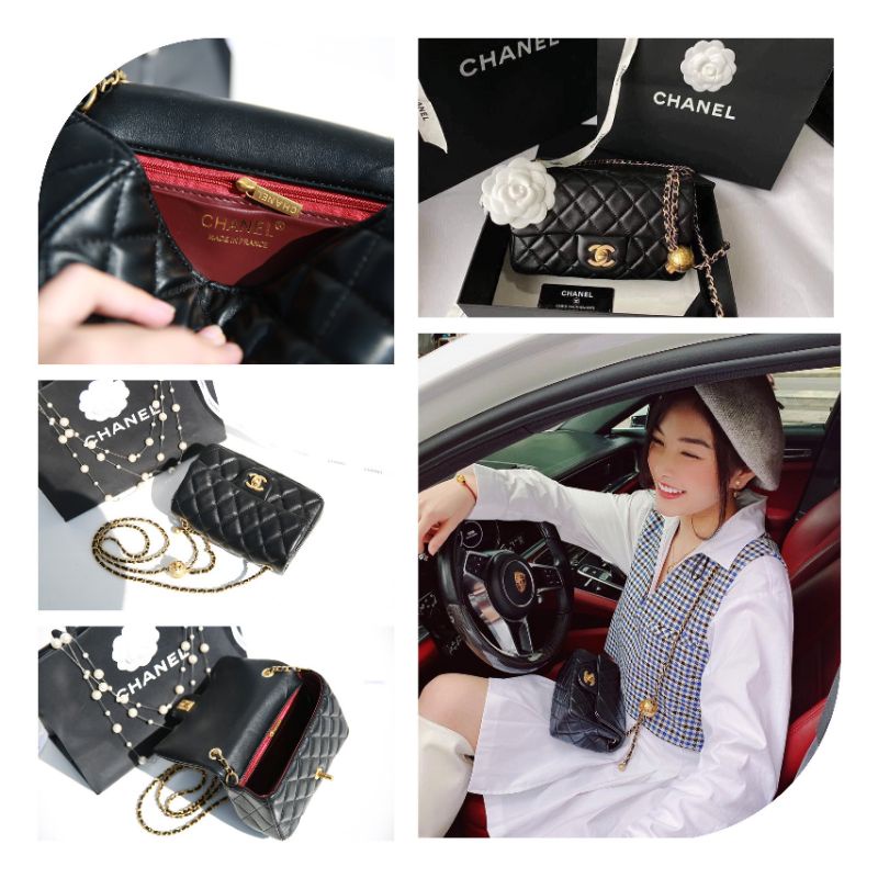 Túi xách nữ thời trang Classic quả cầu đeo chỉnh nấc sz20cm da lì fullbox nam châm cực đẹp