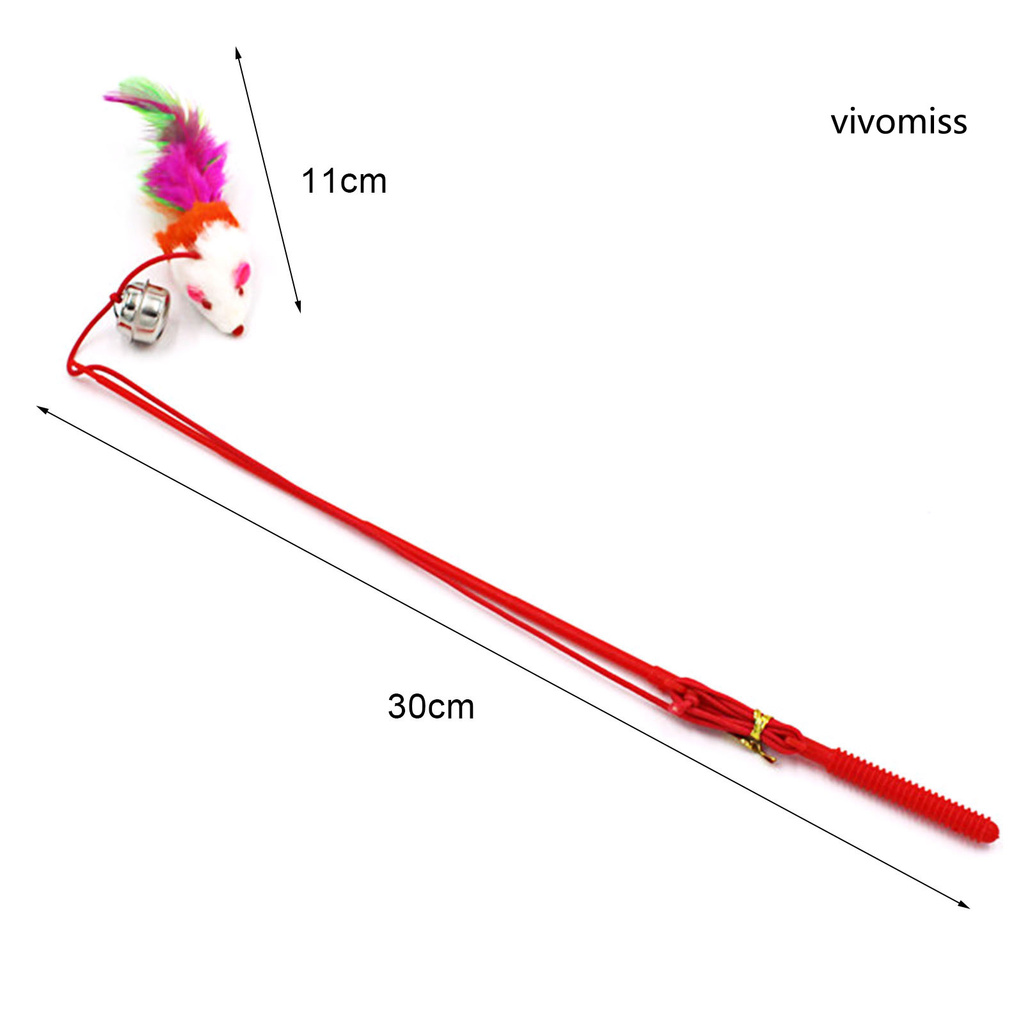 Gậy trêu chọc mèo gắn chú chuột bằng nhựa độc đáo