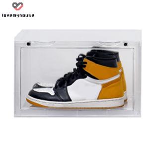 ☁ி☁ Sneaker Shoe Box Acrylic Sneaker Display Box Shoes Storage Case Organizers Stackable Foldable 