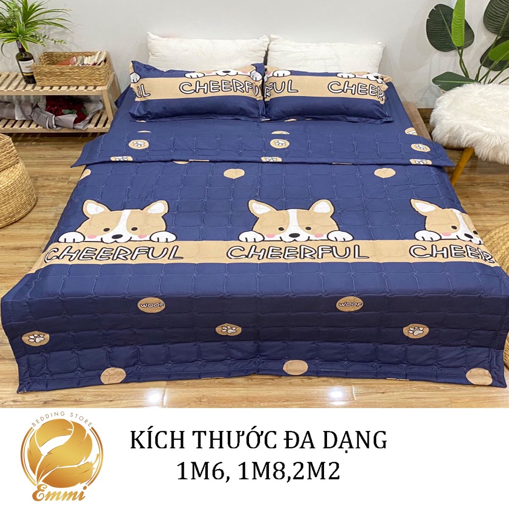 Set ga gối chăn hè trần bông cotton poly Emmibedding Store đẹp