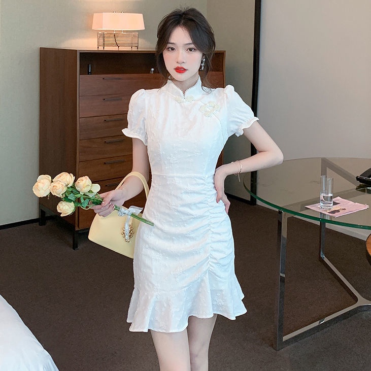 Sườn Xám Cách Tân Dáng Ôm Thoáng Khí Phong Cách Trung Hoa Cho Nữ
