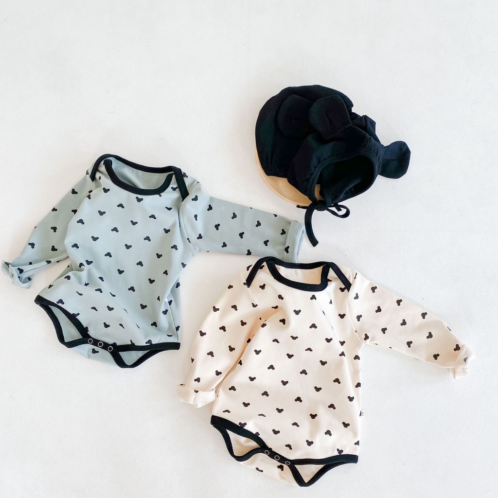 Bộ 3 món áo thun in họa tiết hoạt hình + quần legging + mũ cho bé gái sơ sinh