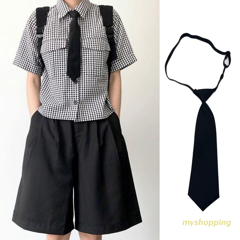 Cà Vạt Đồng Phục Màu Đen Thiết Kế Đơn Giản Thời Trang Dành Cho Nam
