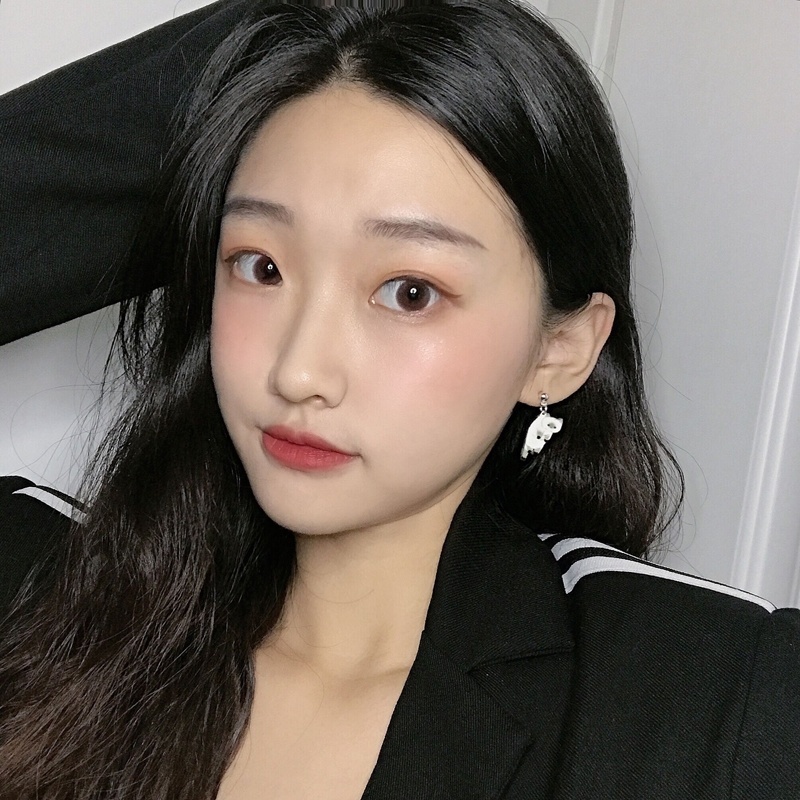 1 Đôi Khuyên Tai Kim Loại Hình Mèo Hoạt Hình Dễ Thương