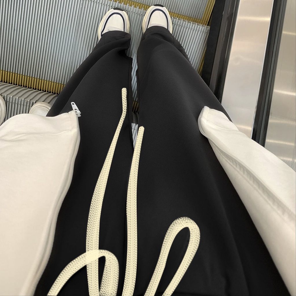 Quần ống rộng lưng cao chất liệu cotton mỏng thời trang xuân thu mới 2021