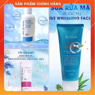 Combo làm sạch da ( Tẩy trang- tẩy da chết - sữa rửa mặt)