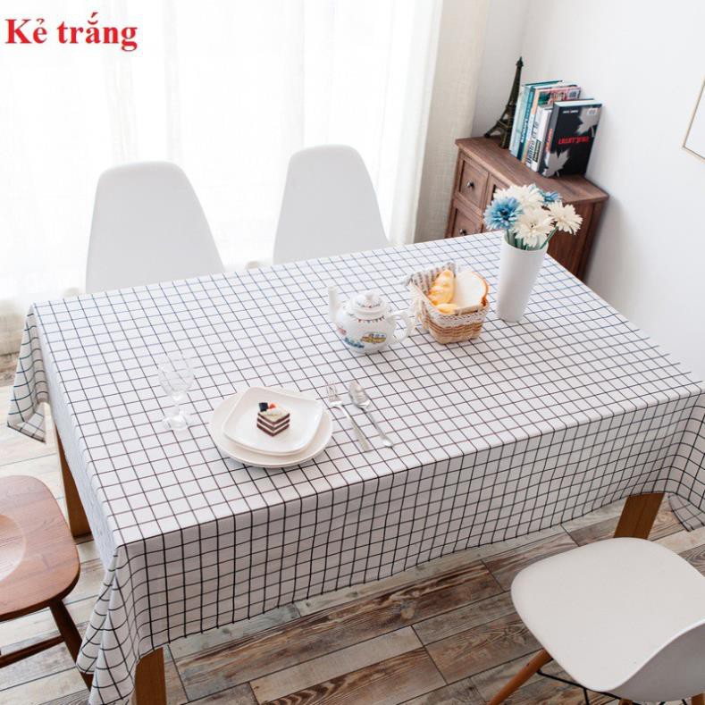 Khăn Trải Bàn Kẻ Caro, Tam Giác, Vân Gỗ, Báo Chí - Phong Cách Vitage Sang Chảnh - Nhiều Kích Thước