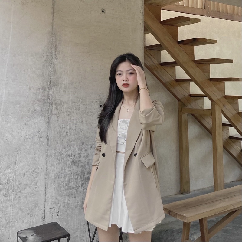 ÁO BLAZER HÀN QUỐC 1 LỚP TÚI ĐẮP