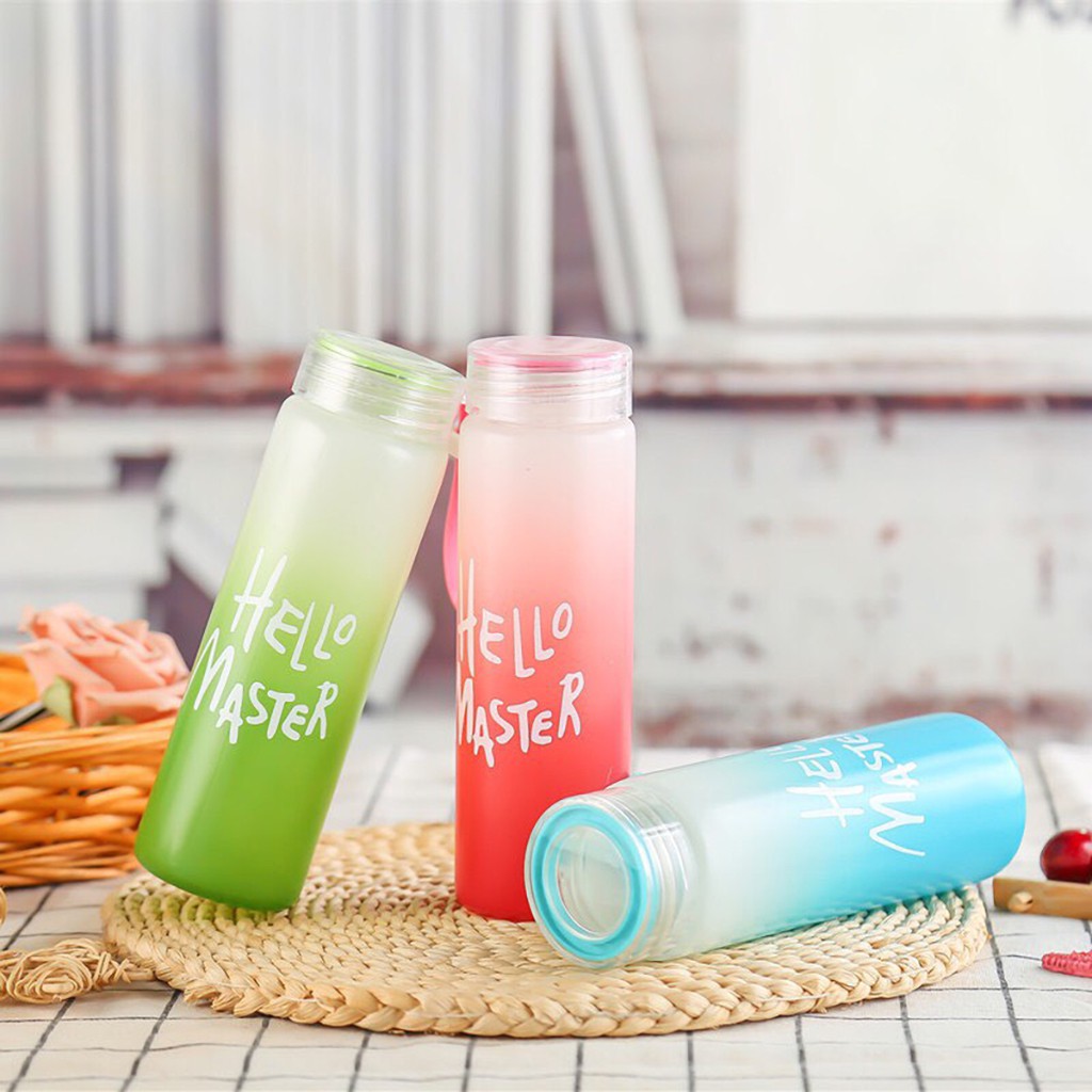 [MUA 3 TẶNG 1] Bình nước thủy tinh Hello Master 400ml an toàn sức khỏe 5 màu sắc unisex Harry's Bottle | BigBuy360 - bigbuy360.vn