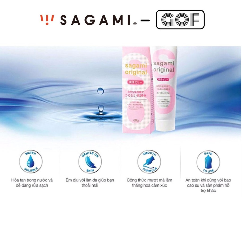 Gel bôi trơn Sagami Original cao cấp gốc nước Nhật Bản Tuýp 60g - Chính Hãng - GoF Store