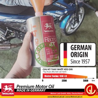 Dầu nhớt Wolver Racing 10W40 API SL Đức German Lubricant