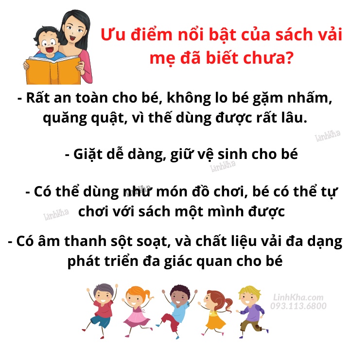 Sách Vải Cho Bé, Đồ Chơi An Toàn Cho Trẻ Sơ Sinh Và Trẻ Nhỏ - Cỡ nhỏ 12x12cm - PipoVietnam