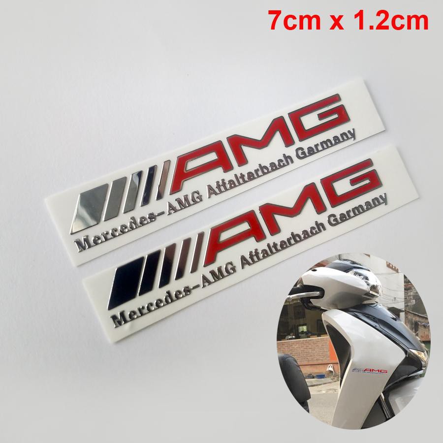 Bộ 2 Tem Dán Xe AMG Hợp Kim Niken Siêu Đẹp S22