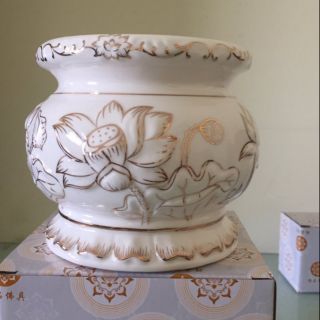Lư hương 6in bạch ngọc