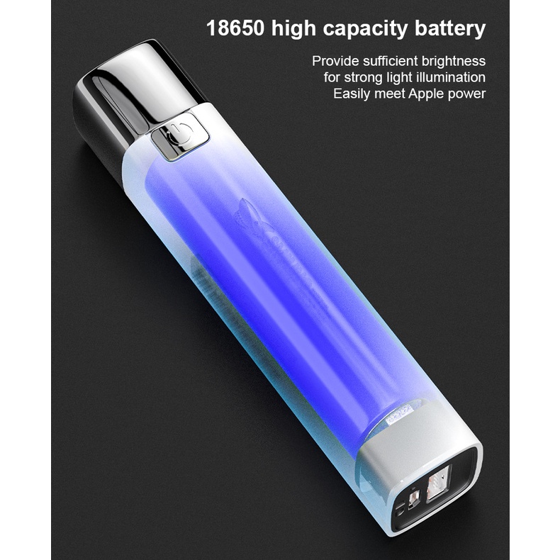 Ready 2 in 1 Super Bright LED Flashlight  USB Rechargeable Torch Light Mini Waterproof Flashlight Outdoor Cycling Camping smar