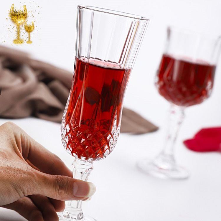 💝[Happy Drinking]-Kim cương ly rượu vang đỏ ly ly Châu Âu cổ điển nhà sáng tạo thủy tinh pha lê dày kính thủy tinh rượu