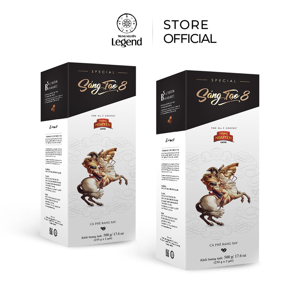 [Arabica, Robusta] Combo 2 Hộp Cà phê Rang Xay Sáng Tạo 8 - Trung Nguyên Legend - 500gr