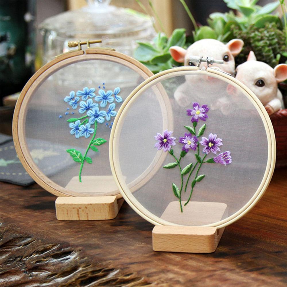 Khung Thêu Hình Hoa Nghệ Thuật Cho Người Mới Bắt Đầu DIY