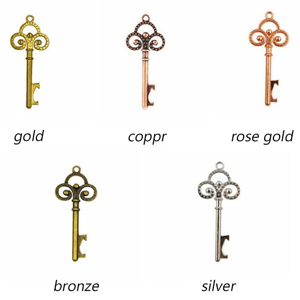 Dụng Cụ Mở Nắp Chai DIY Bằng Kim Loại Có Móc Khóa Phong Cách Vintage