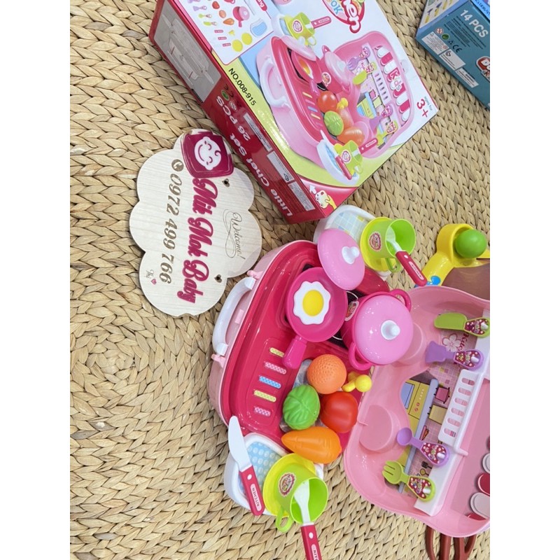 Đồ chơi nấu ăn cho em bé có hộp đựng hình ôtô TOYS HOUSE hàng chính hãng