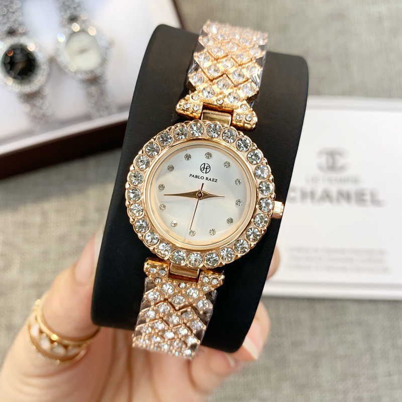 Đồng hồ nữ đính đá, đồng hồ đeo tay nữ DIOR mặt tròn, dây kim loại sáng lấp lánh, thời trang cao cấp giá rẻ | BigBuy360 - bigbuy360.vn
