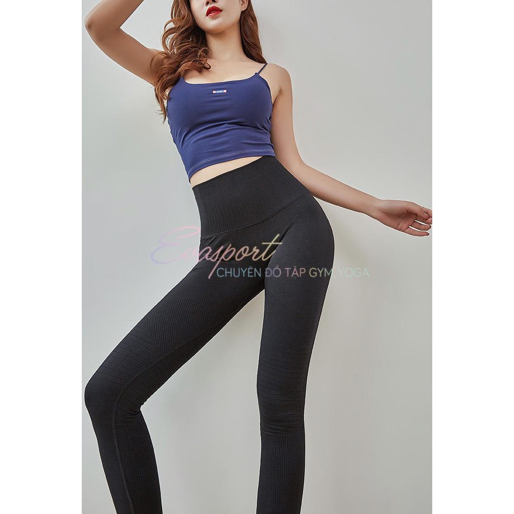 Quần legging dài thể thao nữ tập gym yoga lưng cao, Siêu co giãn, thấm hút mồ hôi -