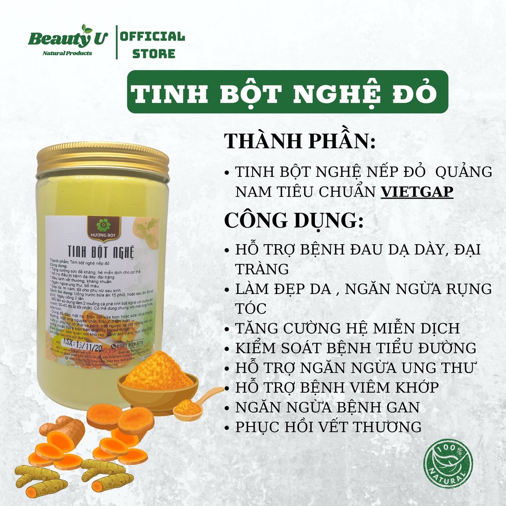 Tinh Bột Nghệ Đỏ Nguyên Chất 100% Thiên Nhiên Mask Mặt Nạ Nghệ Tây Tươi Đắp Mặt Hỗ Trợ Đau Dạ Dày , Viên Nghệ Mật Ong