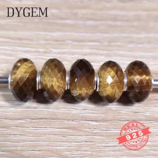 Hạt charm đá mắt hổ thiên nhiên lõi bạc s925