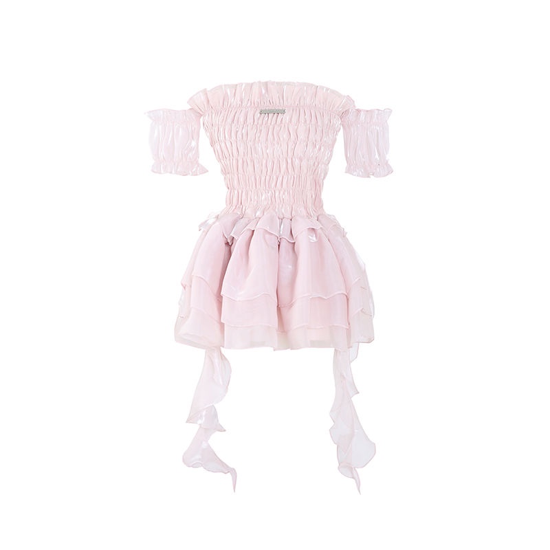 Đầm Ngắn Lệch Vai Ôm Eo Thời Trang Mùa Hè Quyến Rũ Cho Nữ