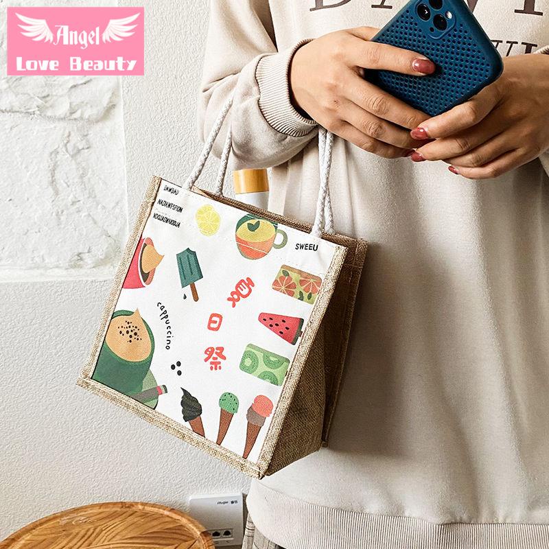 Angel~ [Hàng Có Sẵn] Túi Đựng Cơm Trưa Di Động Chống Thấm Nước In Hình Hoạt Hình Dễ Thương 2022 Cho Nữ