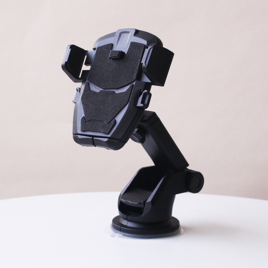 Giá đỡ điện thoại trên ô tô hút chân không taplo dán kính xe ô tô xoay 360 độ hình mũ Ironman