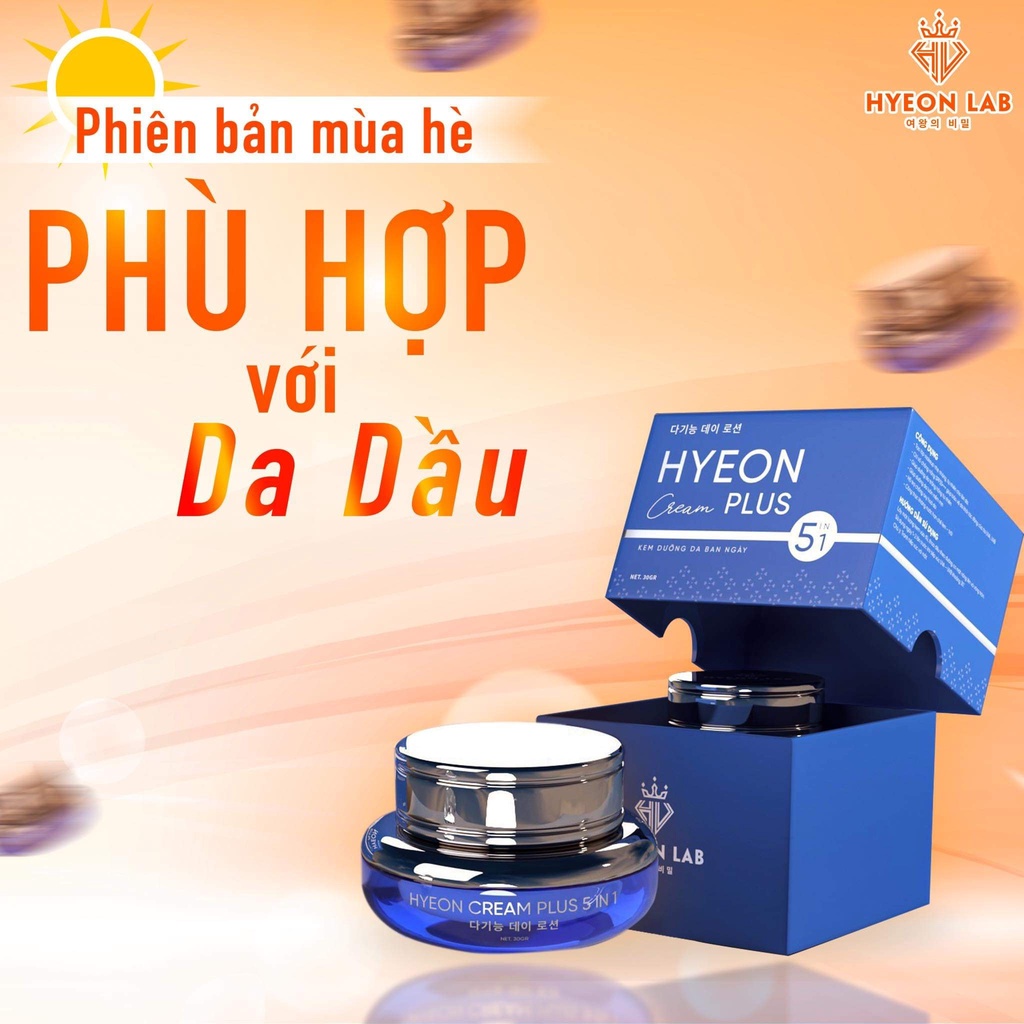 Kem Dưỡng Da Ban Ngày Plus 5 in 1 Hyeon Lab [Hyeon Cream Plus 5 in 1] Dành Cho Da Dầu Và Da Nhạy Cảm