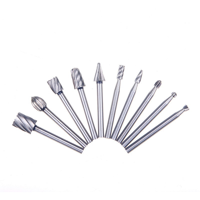 Bộ 10 mũi phay gỗ mini HSS