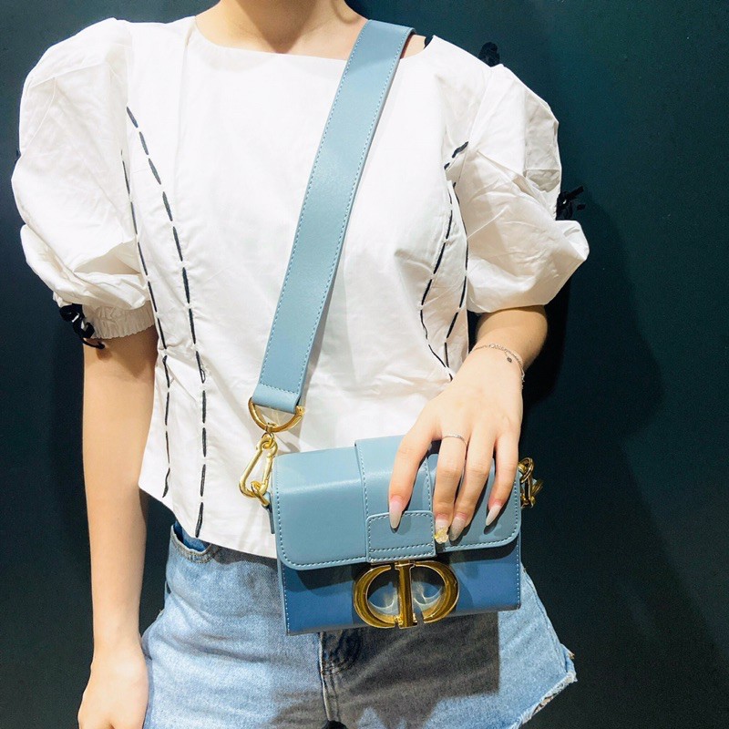 Túi xách dior phối màu chất da thật