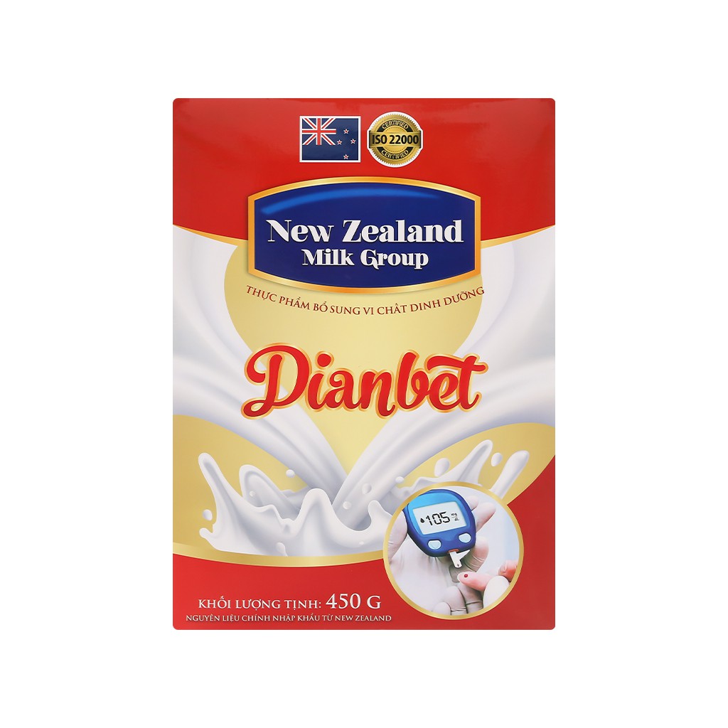 Sữa bột New Zealand Milk Dianbet hộp 450g (cho người lớn)