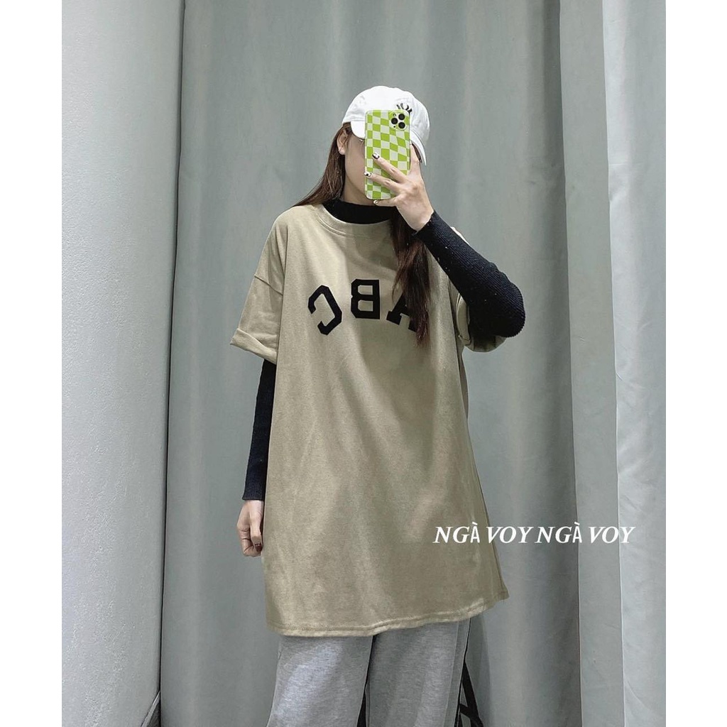 Áo thun Unisex nam nữ form rộng in chữ A B C - Zadola fashion